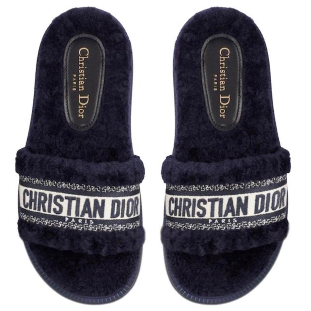 Dior shearling slides. Authentic